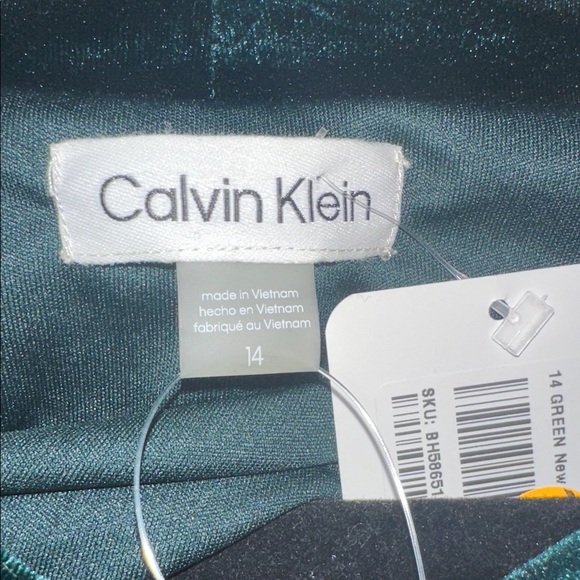 Calvin Klein Teal Velvet Dress - Picture 5 of 5